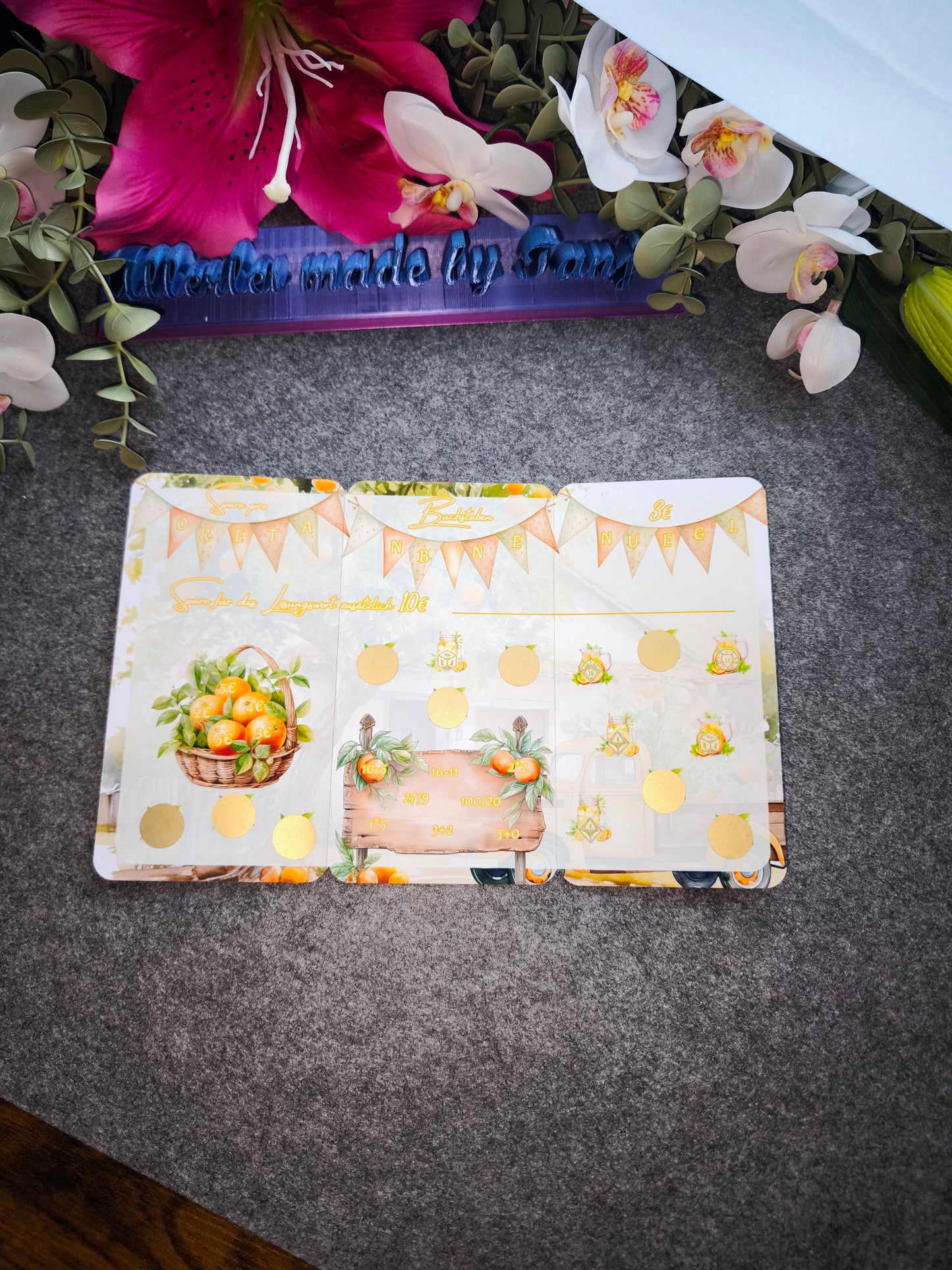 A6 Obst Serien Challenges Pfirsich/ Orange/ Ananans/ Äpfel