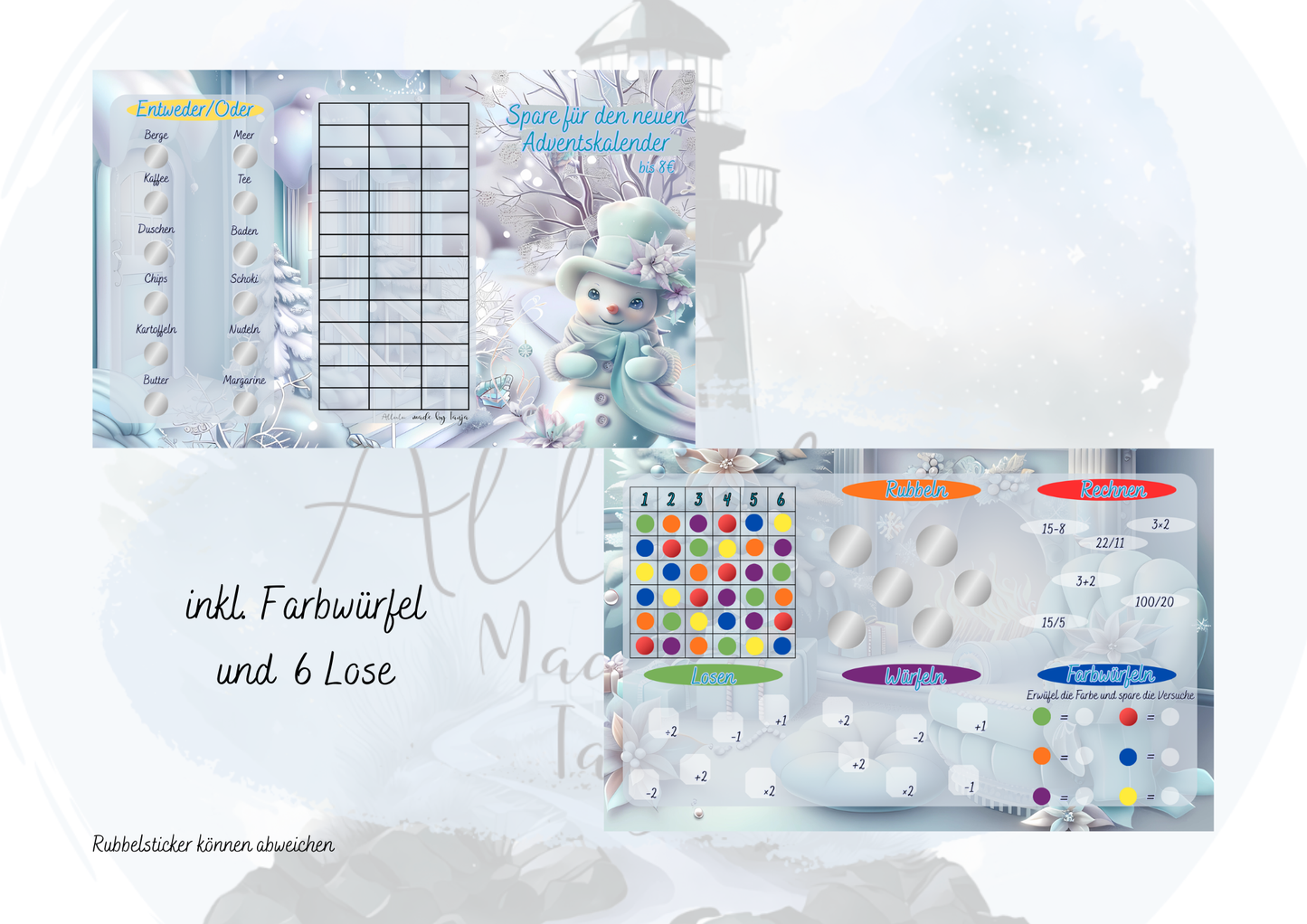 Pastell-Winterzauber: „Spare für deinen neuen Adventskalender“ – Das Dingo-Spiel