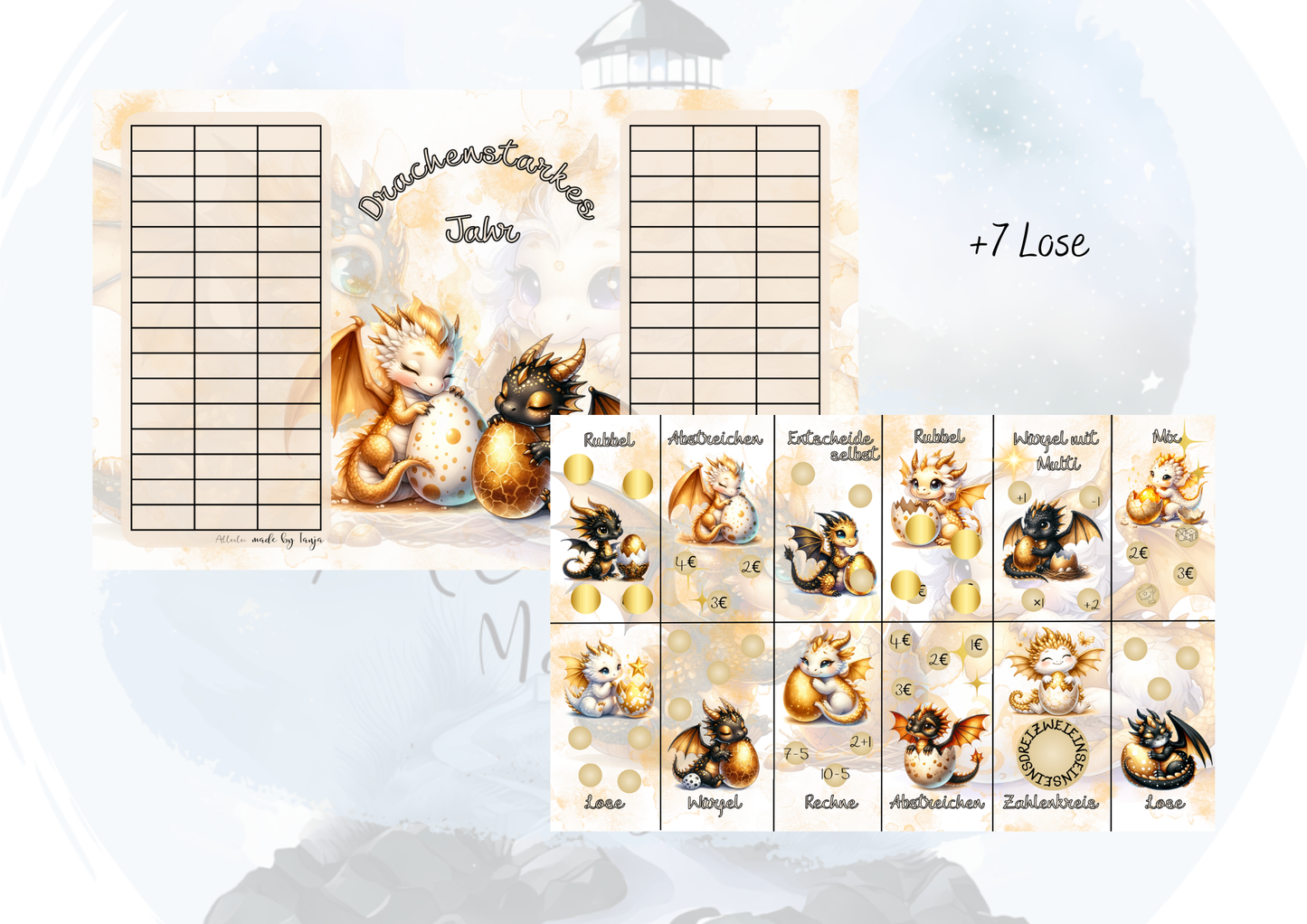Drachenstarkes Jahr Jahreschallenge im Klappkartenformat
