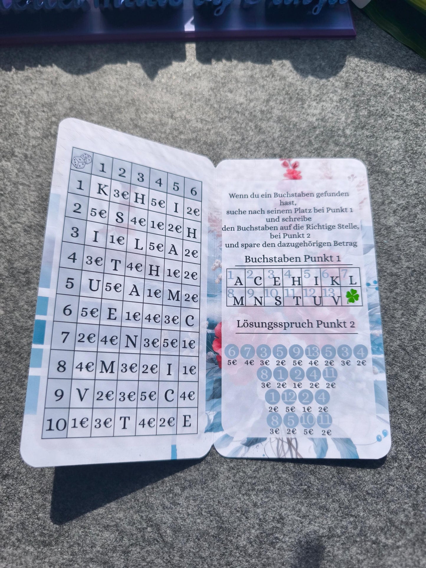 Buchstaben Bingo