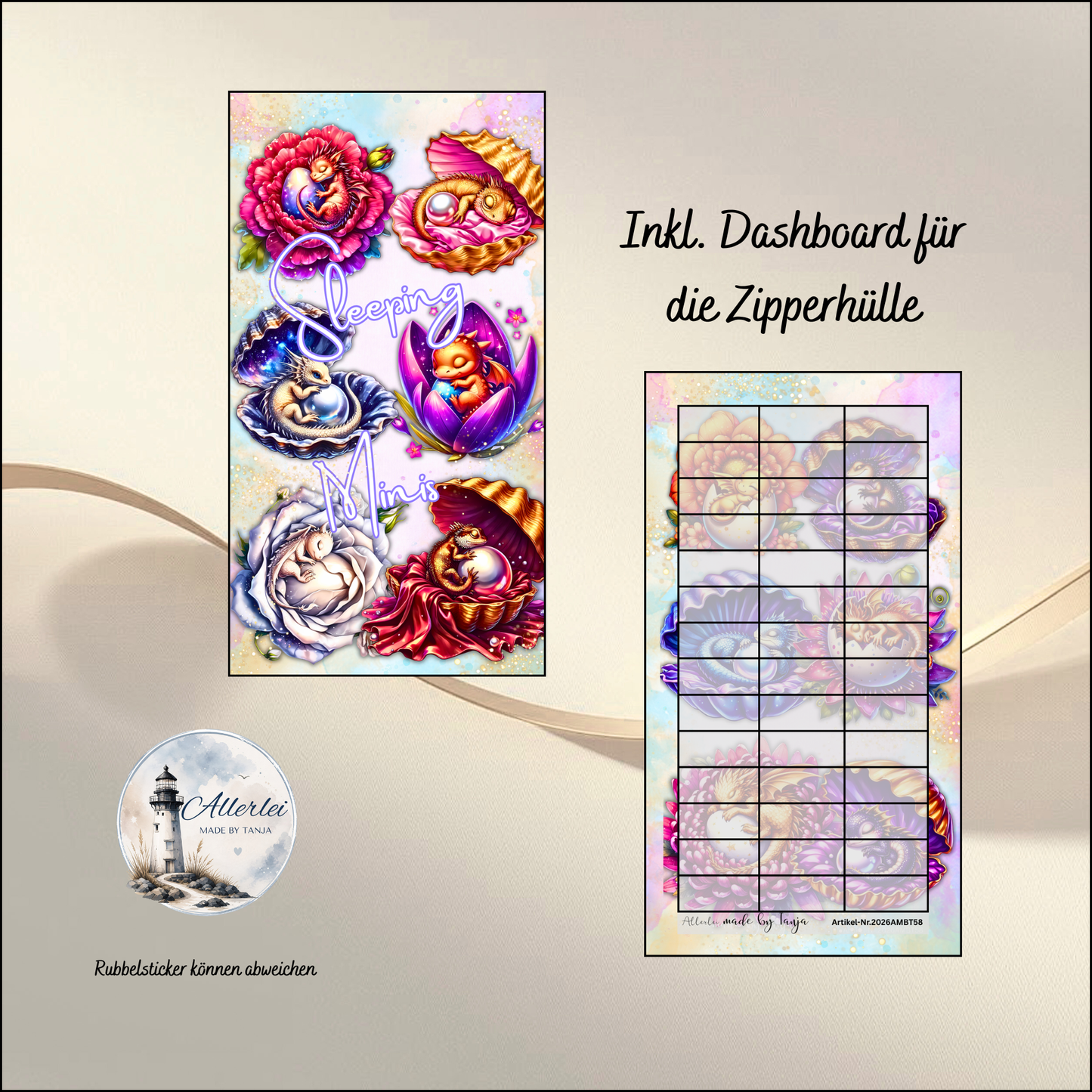 Sleeping Minis Sparchallenge – Mini Sparchallenge mit Rubbelfeldern, Abstreichbeträgen, Würfeln & Losen | foliert | Budget Binder