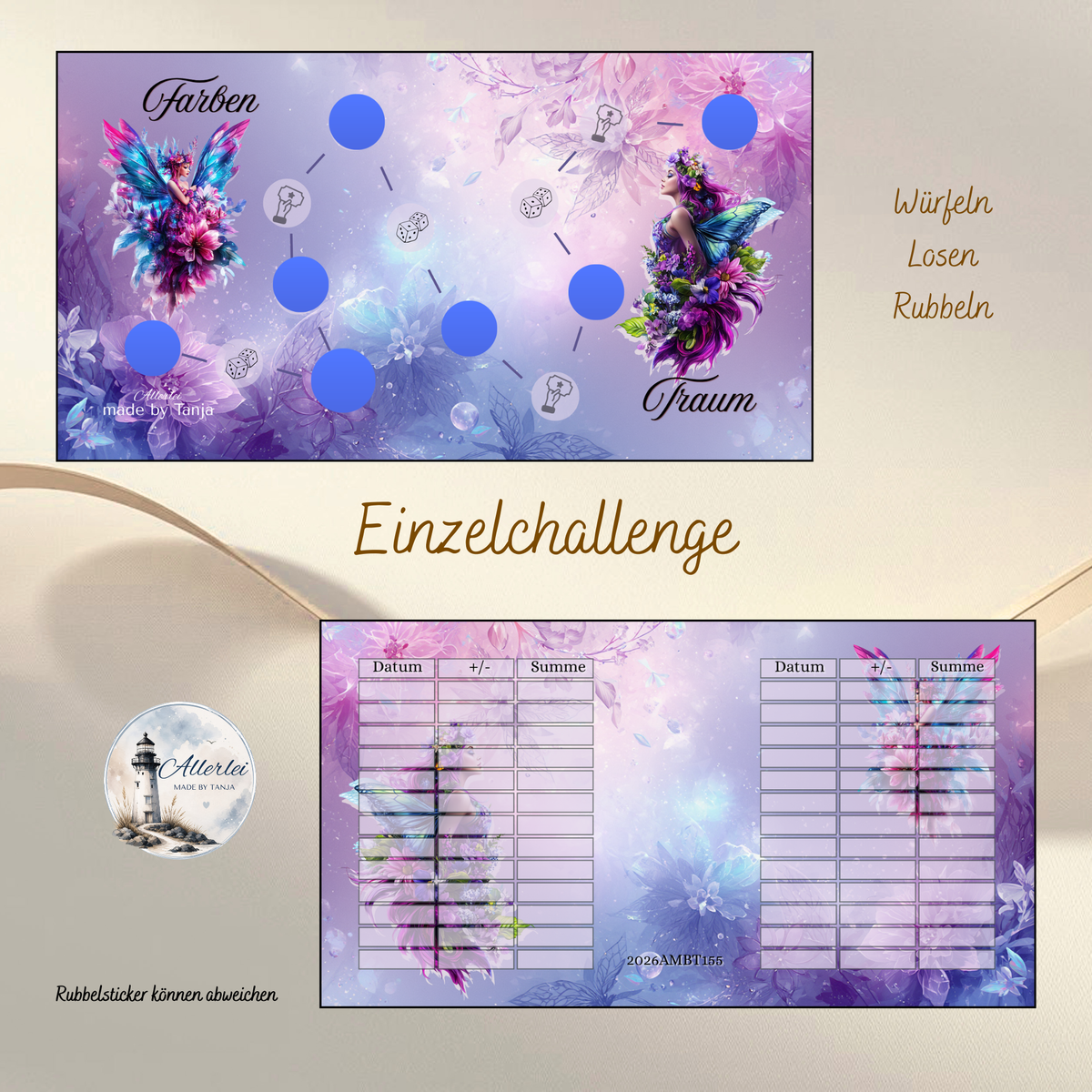 Farbentraum – zauberhafte Sparchallenge A6