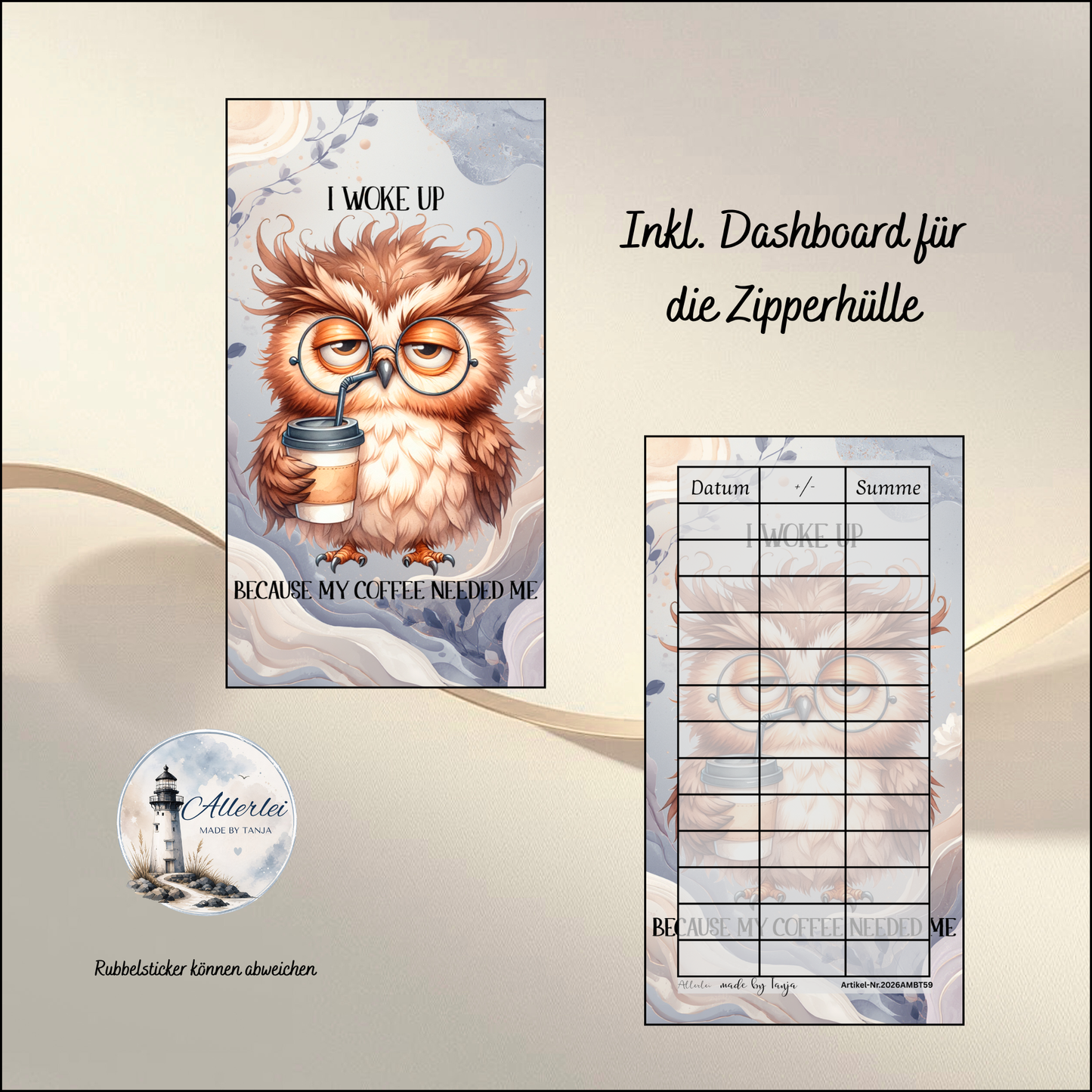 I Woke Up Because My Coffee Needed Me – Sparchallenge mit Rubbelfeldern | Budget Binder Sparspiel | inkl. Zipperhüllen Dashboard