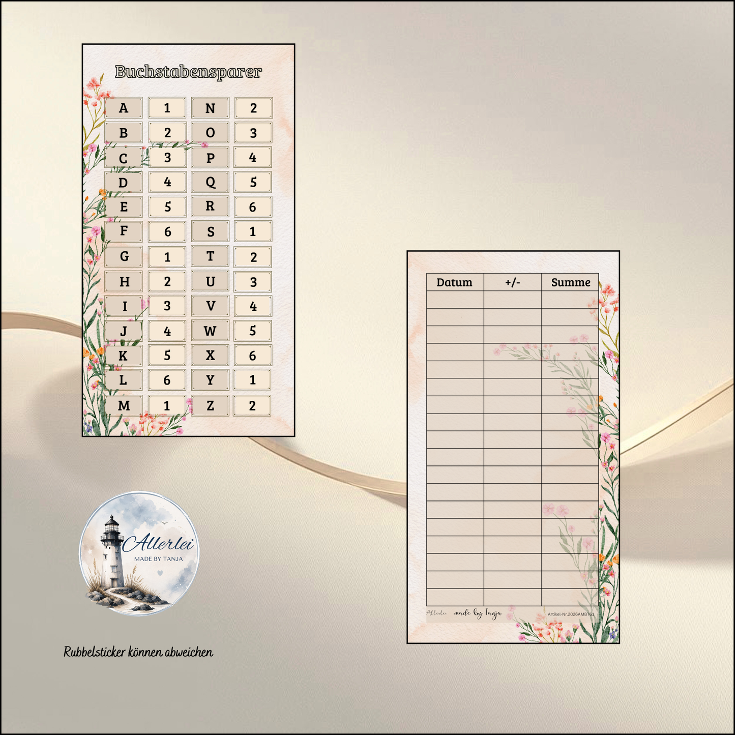 Buchstabesparer – Buchstabensparer mit Aktionsfeldern | wiederverwendbares Sparspiel | Budget Challenge