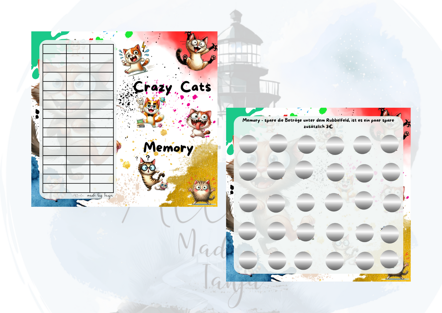 Crazy Cats Memory Klappkarte