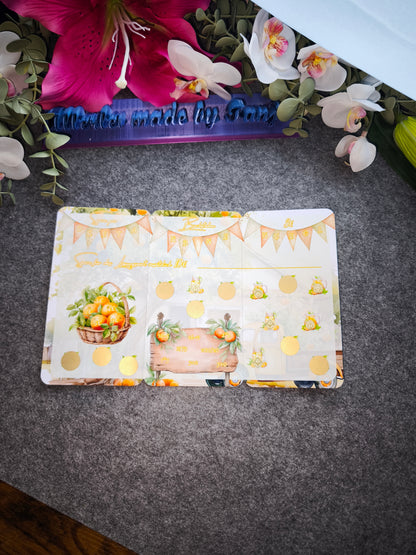 A6 Obst Serien Challenges Pfirsich/ Orange/ Ananans/ Äpfel
