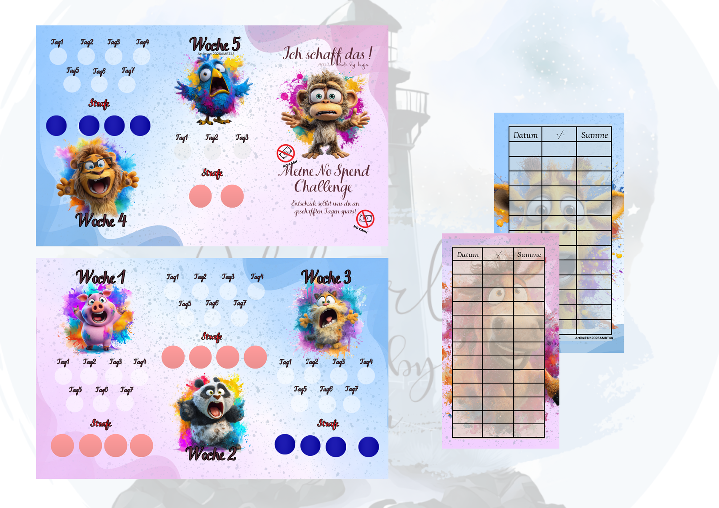 No Spend Challenge 5 Wochen – kreative Sparchallenge zum Geld sparen | Budget Binder Tracker