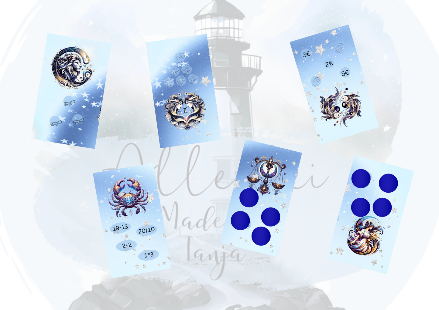 B-Ware Sternzeichen Mini Binder Mini Sparchallenge – Sparspiel mit Rubbelfeldern, Würfelspiel, Farbwürfeln & Rechen-Challenge | Sparbeträge bis 5€