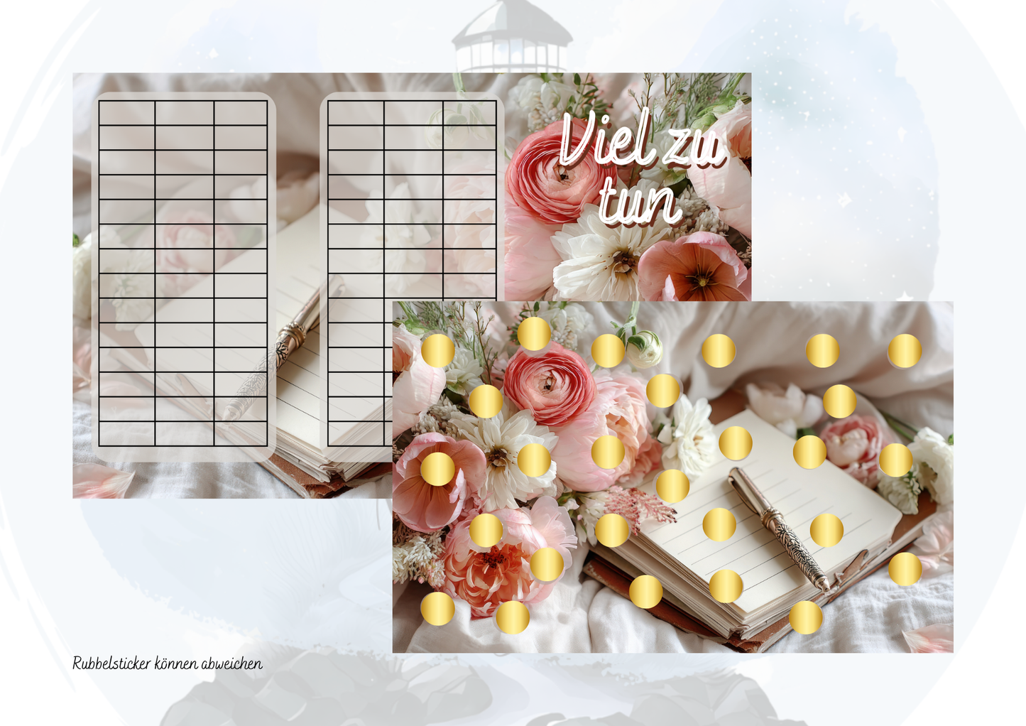 Florale Multi-Challenge: „Viel zu tun“ -unter jedem Rubbelsticker eine neue Aktion