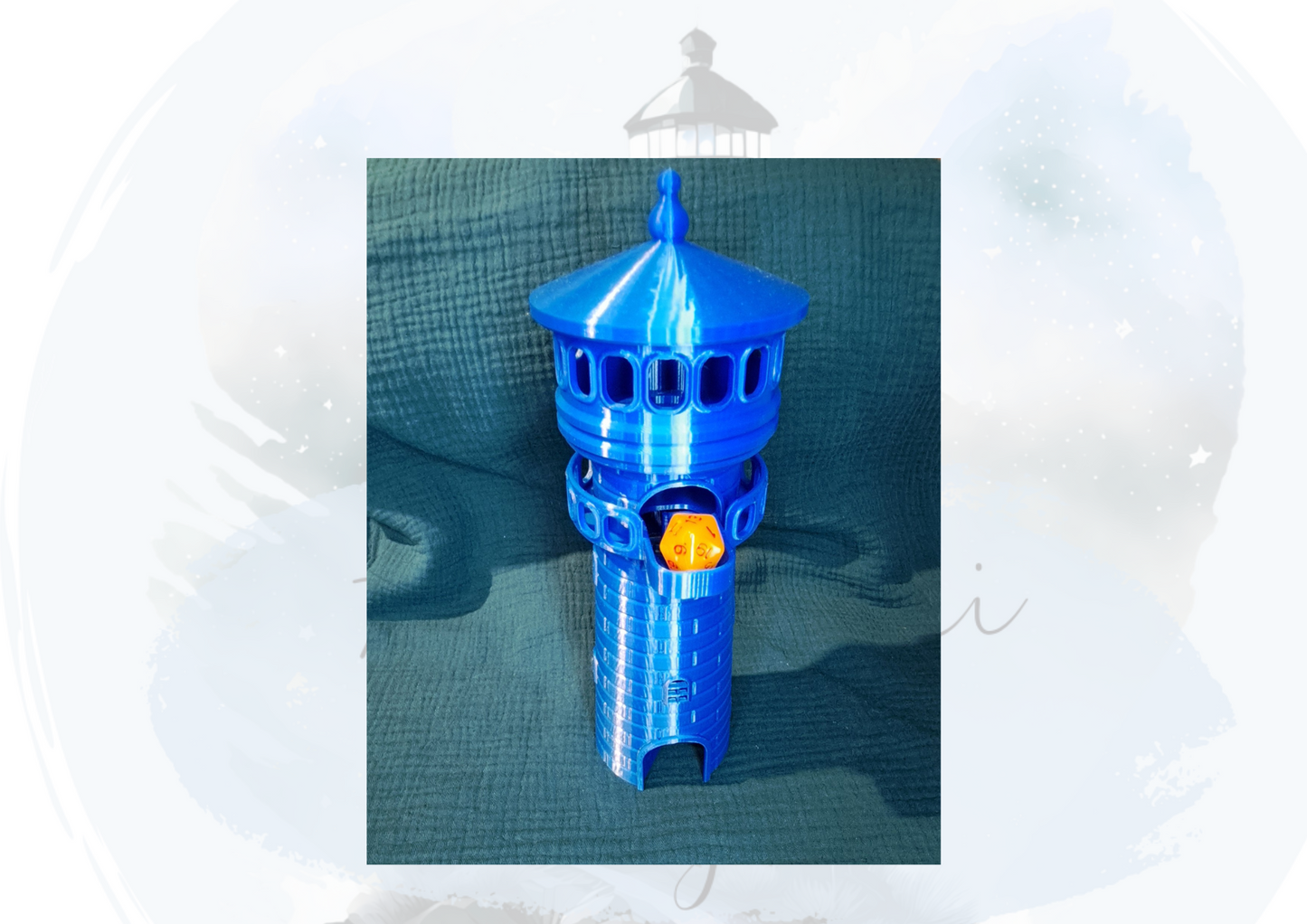 Würfelturm Leuchtturm mit Beleuchtung auch als Deko nutzbar