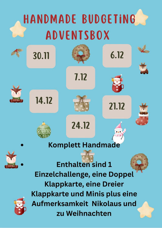 HANDMADE Budgeting ADVENTSBOX Bitte Beschreibung Lesen Versand ab Anfang/Mitte November