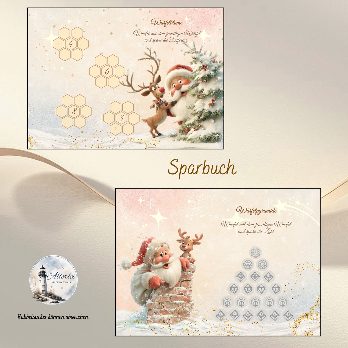 Santa und seine Helfer – weihnachtliche Sparbuch