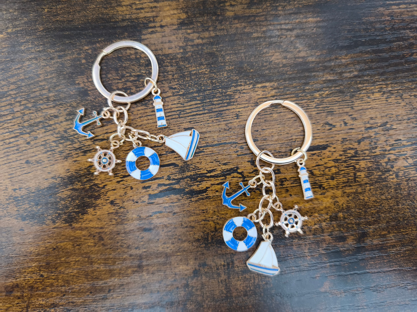 Maritimer Schlüsselanhänger  – Anker & Leuchtturm