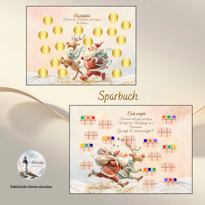 Santa und seine Helfer – weihnachtliche Sparbuch