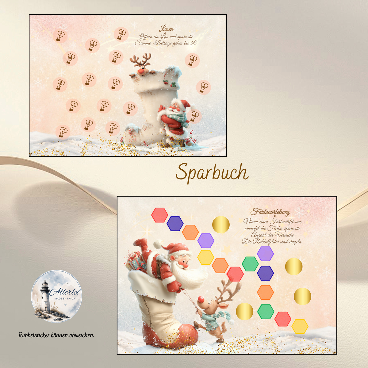 Santa und seine Helfer – weihnachtliche Sparbuch