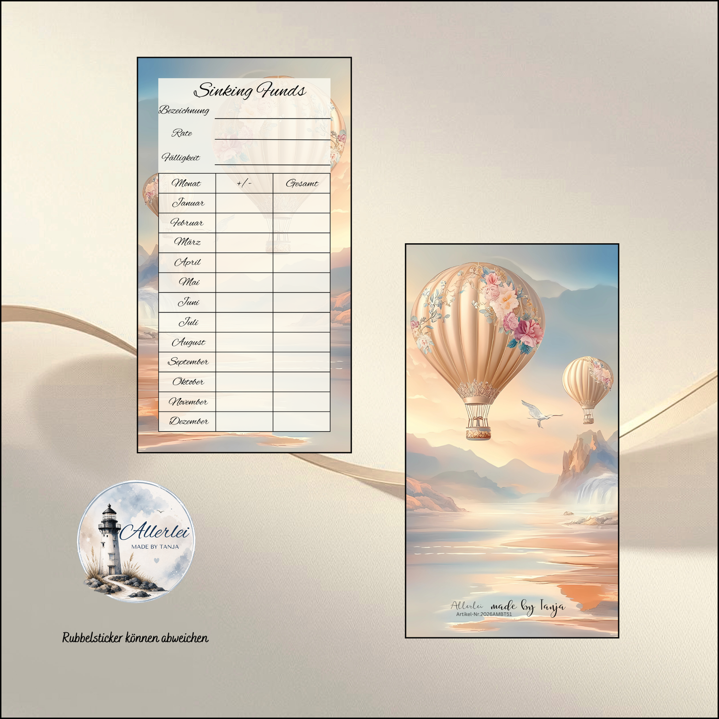 Sinking Funds Tracker – Budget Dashboard oder zum Einheften für Binder | wiederverwendbar | 4 Designs | Sparübersicht