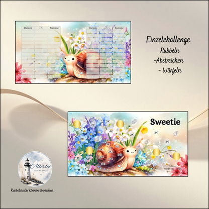 Sweetie Umschlag – Sparchallenge-Set | Verschiedene Challenges | Cash Stuffing | Budget Binder