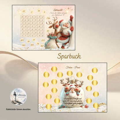 Santa und seine Helfer – weihnachtliche Sparbuch