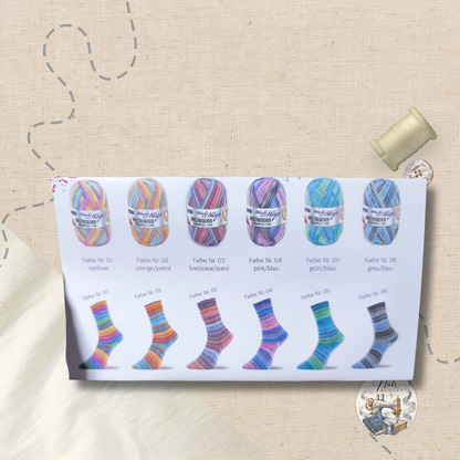 Woolly Hugs Weltrekord Sockenwolle – 4-fach | Verschiedene Farben | 100 g I