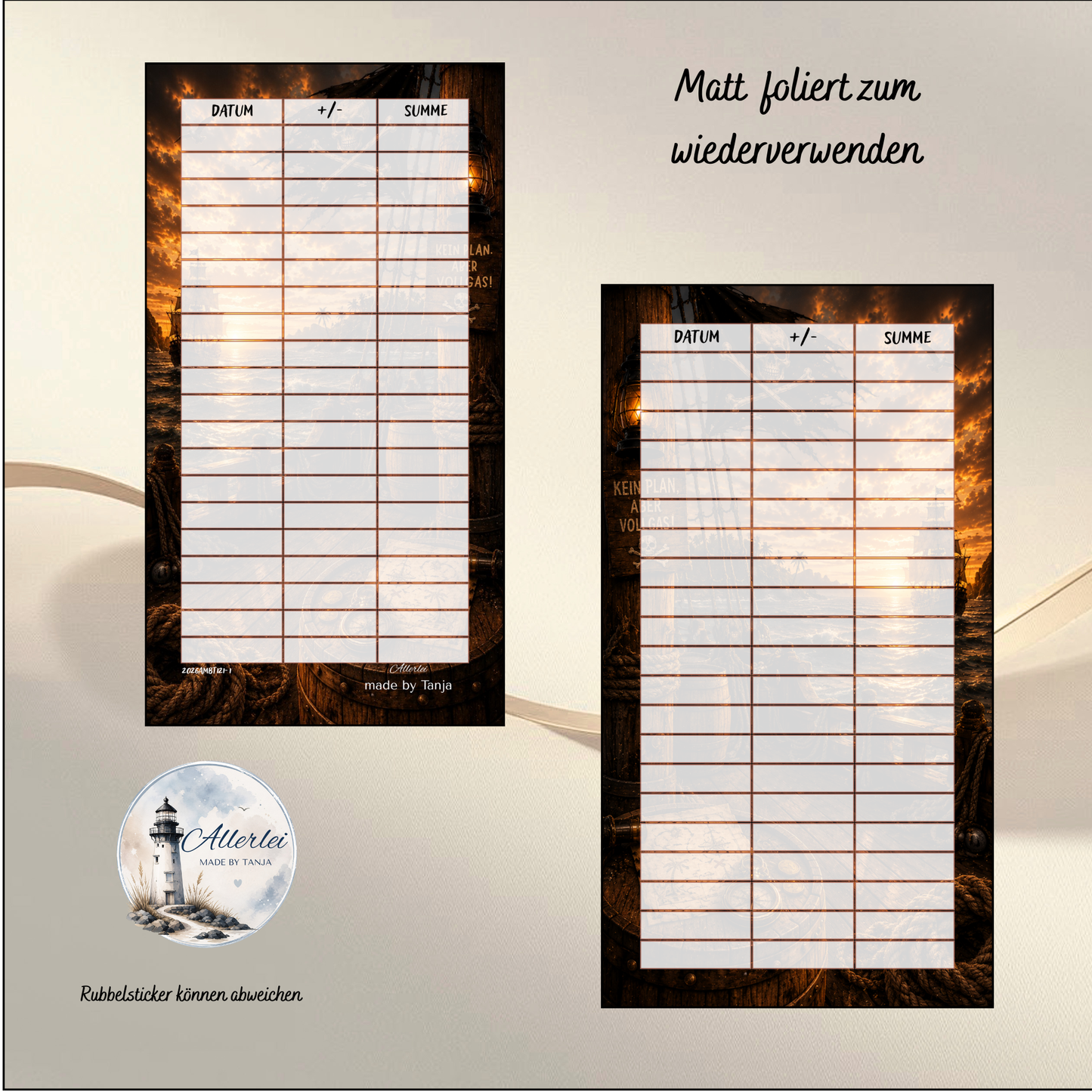 Piraten Sparchallenge Set "Käpt'n Farbgewusel" | 12er Farbdingo | Sparspiel mit 16 Losen | Wiederverwendbarer Spartacker