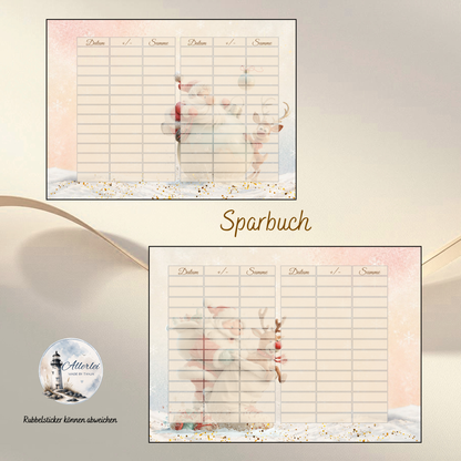 Santa und seine Helfer – weihnachtliche Sparbuch