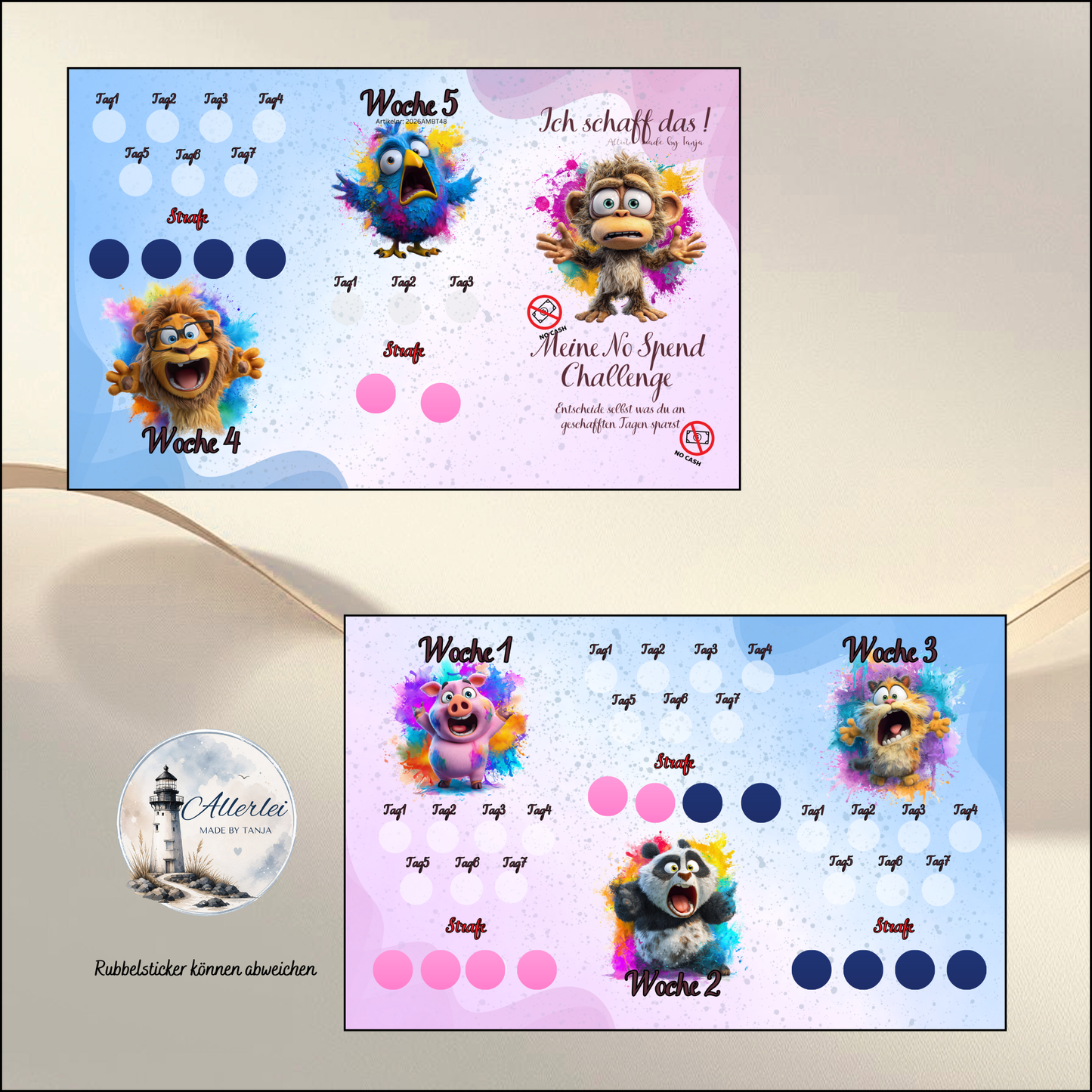 No Spend Challenge 5 Wochen – kreative Sparchallenge zum Geld sparen | Budget Binder Tracker