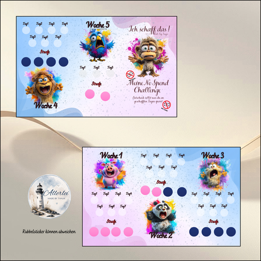 No Spend Challenge 5 Wochen – kreative Sparchallenge zum Geld sparen | Budget Binder Tracker