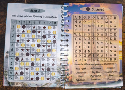 ✈️ Sparbuch A6 „Sparend zum Traumurlaub“ – Step by Step dem Urlaub näher 🌴