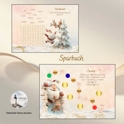 Santa und seine Helfer – weihnachtliche Sparbuch