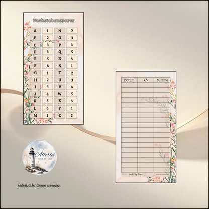 Buchstabesparer – Buchstabensparer mit Aktionsfeldern | wiederverwendbares Sparspiel | Budget Challenge