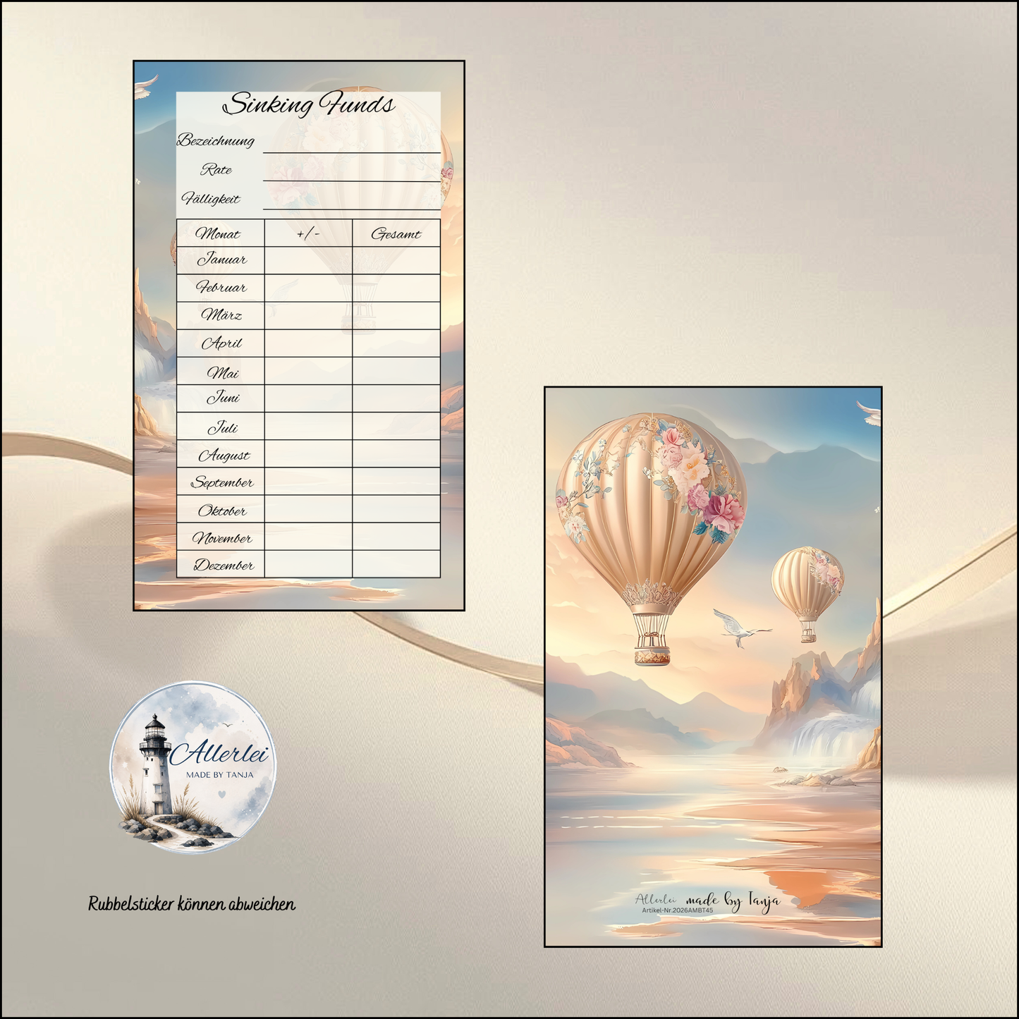 Sinking Funds Tracker – Budget Dashboard oder zum Einheften für Binder | wiederverwendbar | 4 Designs | Sparübersicht
