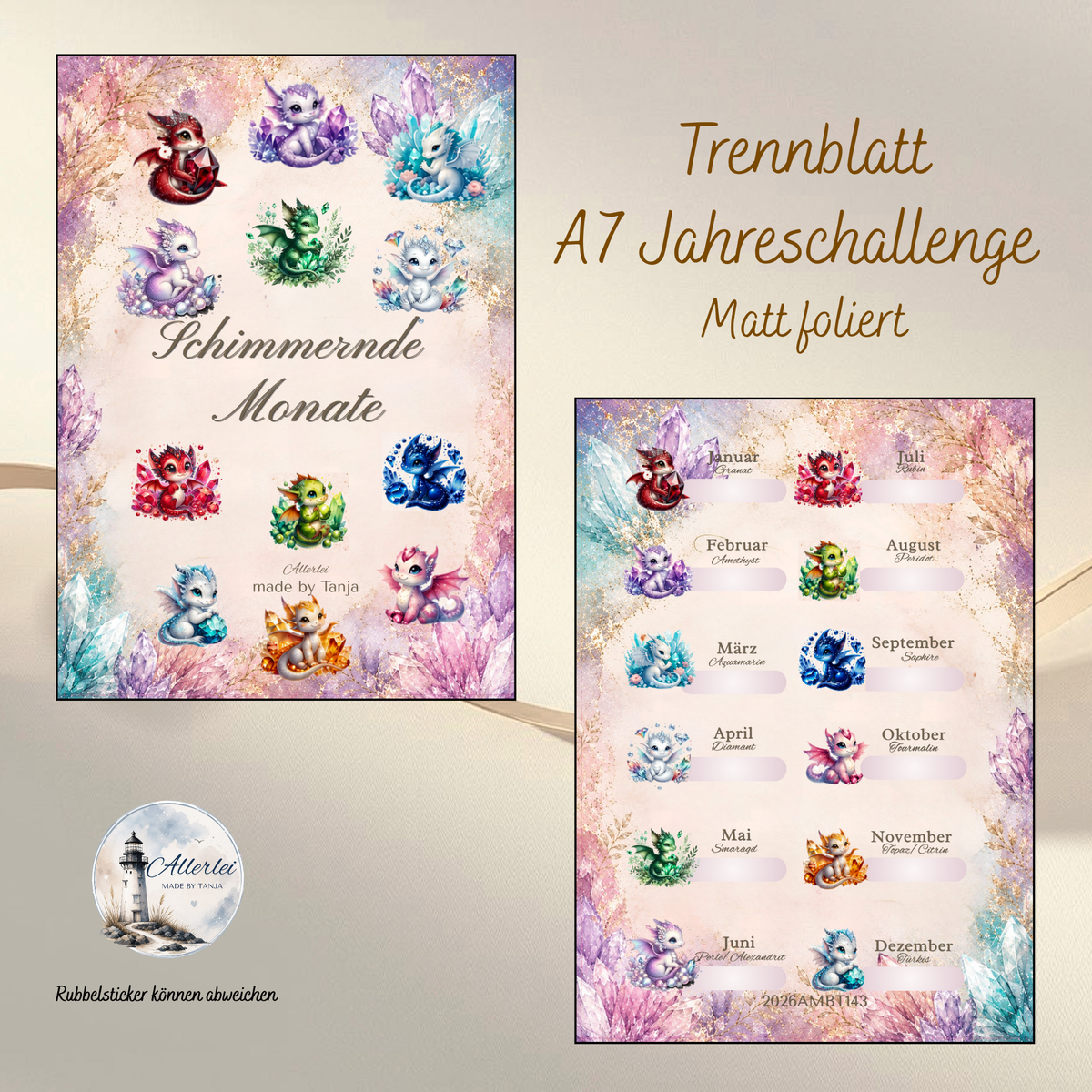 Jahreschallenge Schimmernde Monate A7