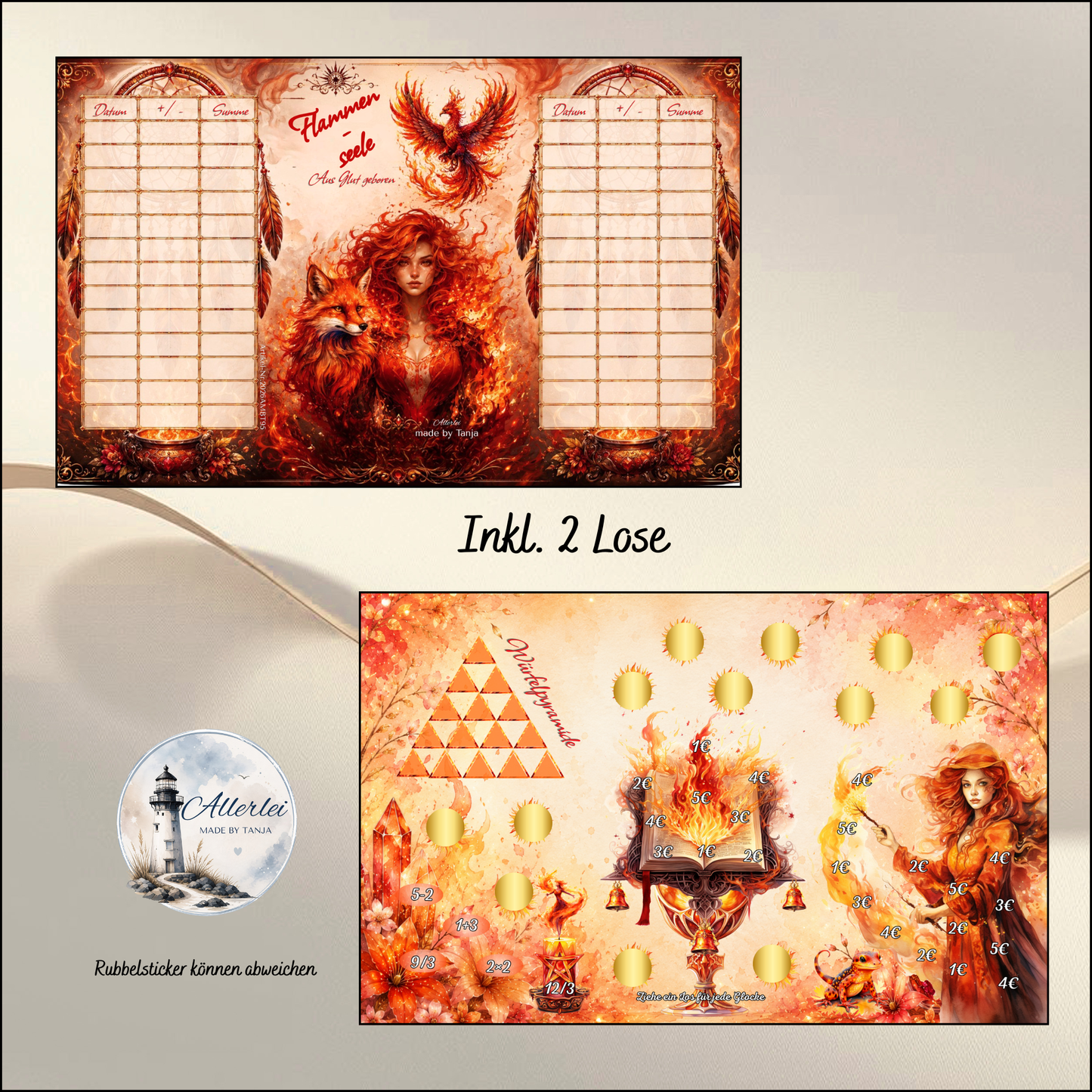 Flammenseele – Aus Glut geboren | Sparspiel mit 2 Losen | Fantasy Feuer Design