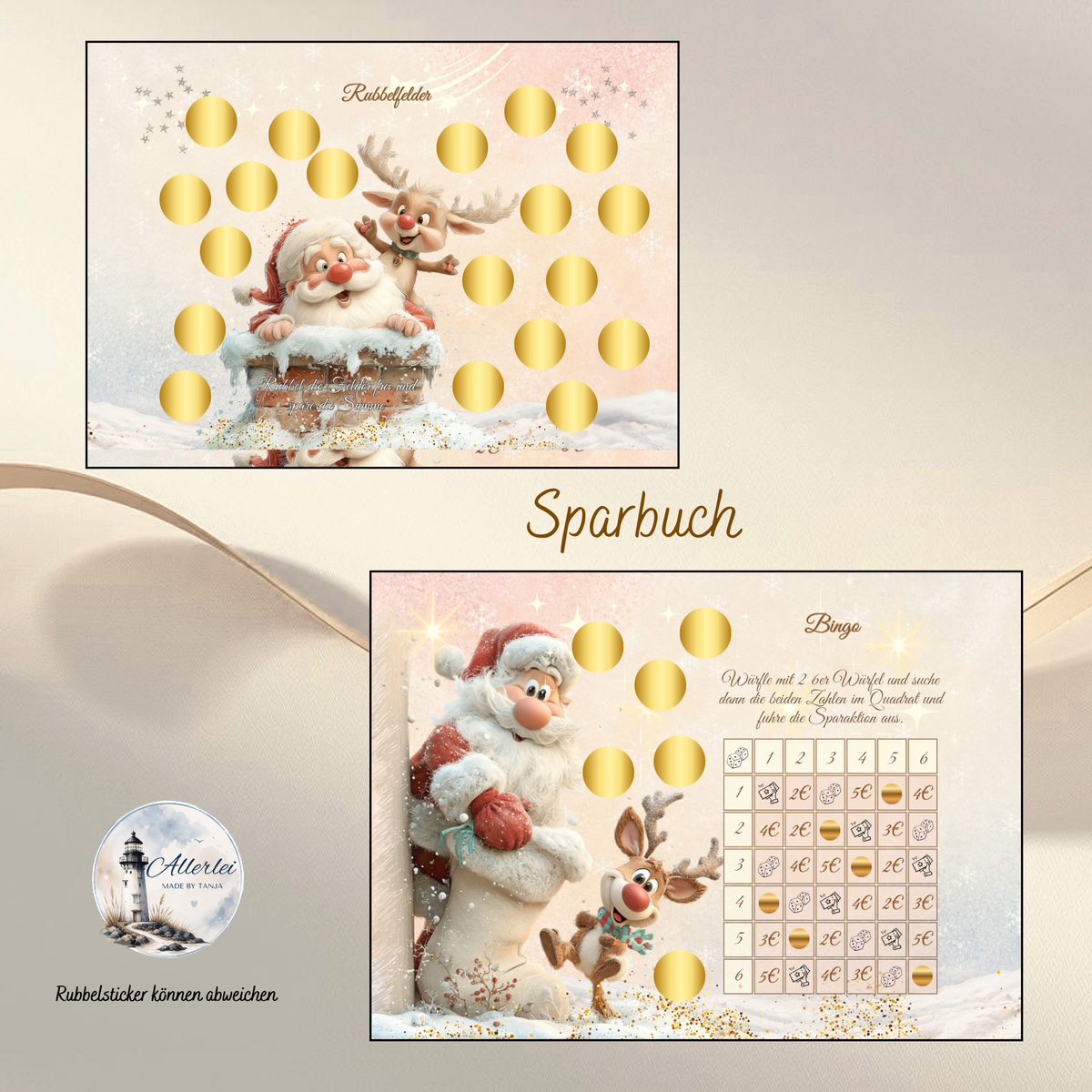 Santa und seine Helfer – weihnachtliche Sparbuch