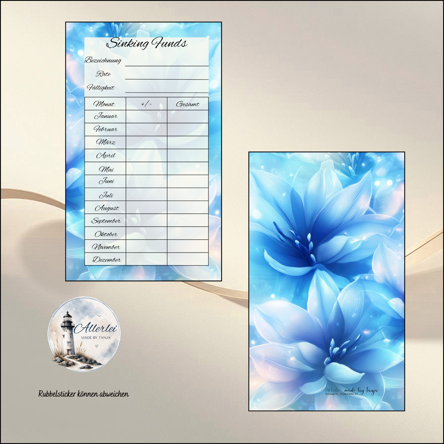 Sinking Funds Tracker – Budget Dashboard oder zum Einheften für Binder | wiederverwendbar | 4 Designs | Sparübersicht