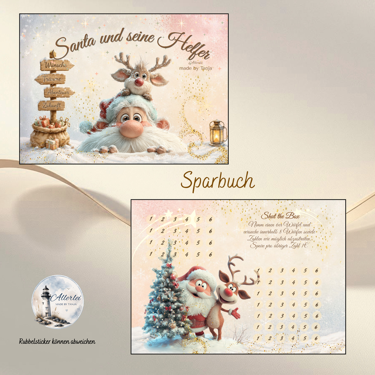 Santa und seine Helfer – weihnachtliche Sparbuch