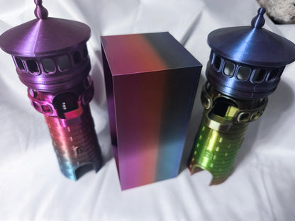 🏰 3D-gedruckter Würfelturm mit LED-Beleuchtung & Challengebox