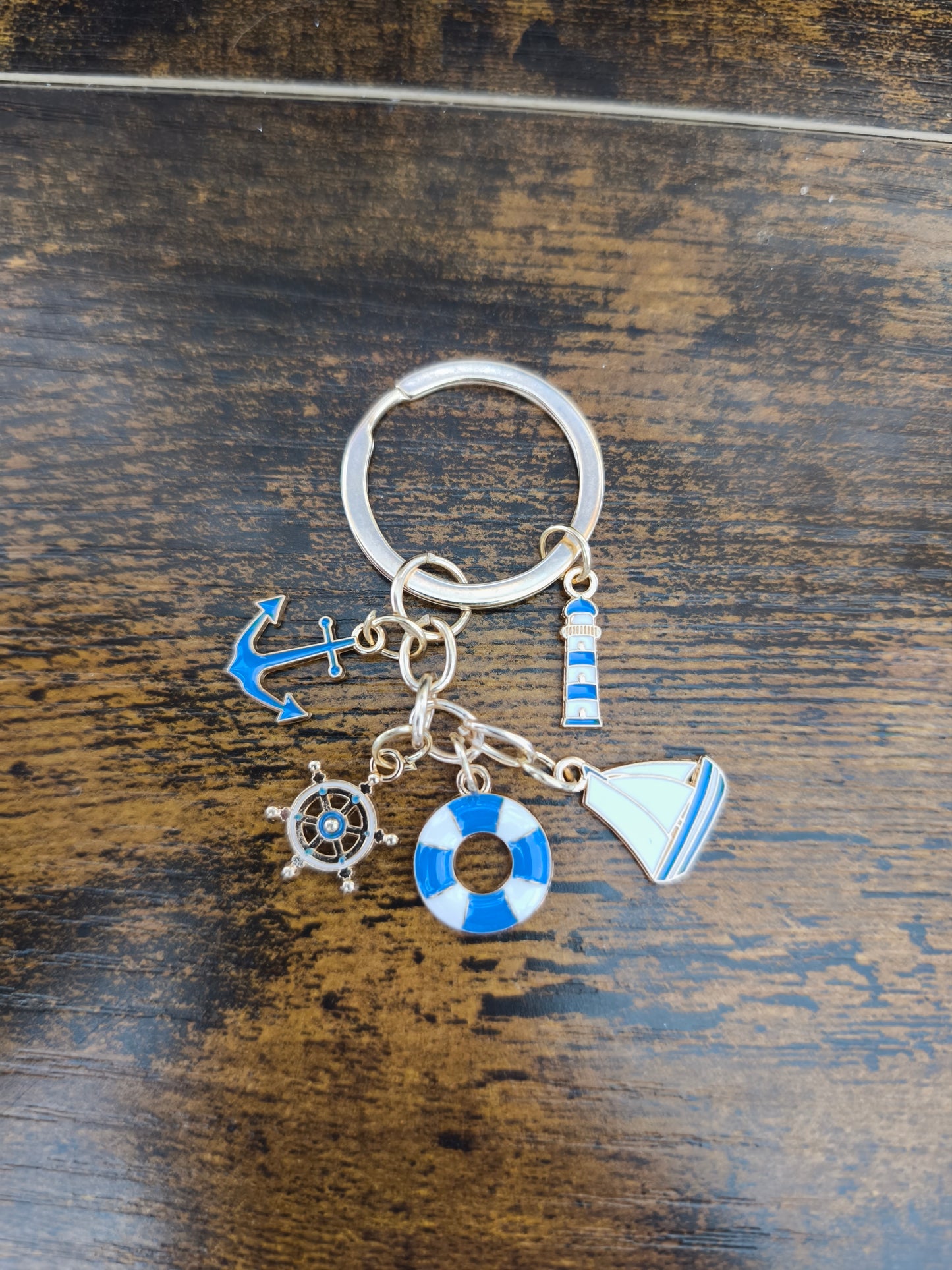 Maritimer Schlüsselanhänger  – Anker & Leuchtturm