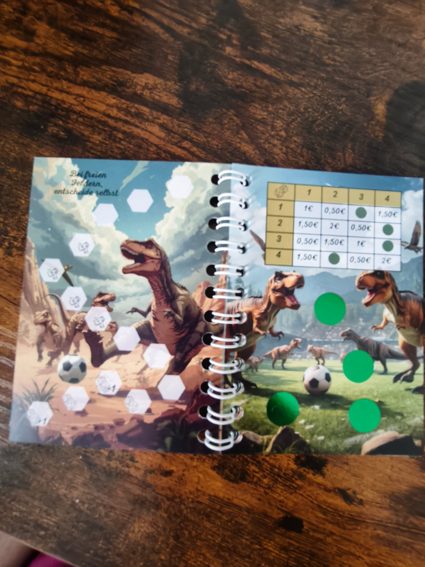 A7 Kinder Sparbuch – Sparchallenge für Mädchen & Jungen | Würfel, Rubbel, Bingo & Sparweg | ca. 160€ Sparziel