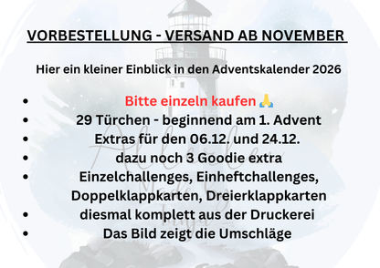 A6 Adventskalender 2026 BITTE EINZELN KAUFEN – Von 1. Advent bis Neujahr (29 Tage voller Überraschungen)