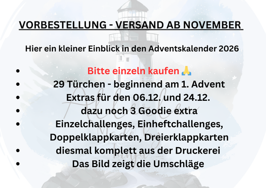 A6 Adventskalender 2026 BITTE EINZELN KAUFEN – Von 1. Advent bis Neujahr (29 Tage voller Überraschungen)