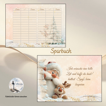 Santa und seine Helfer – weihnachtliche Sparbuch
