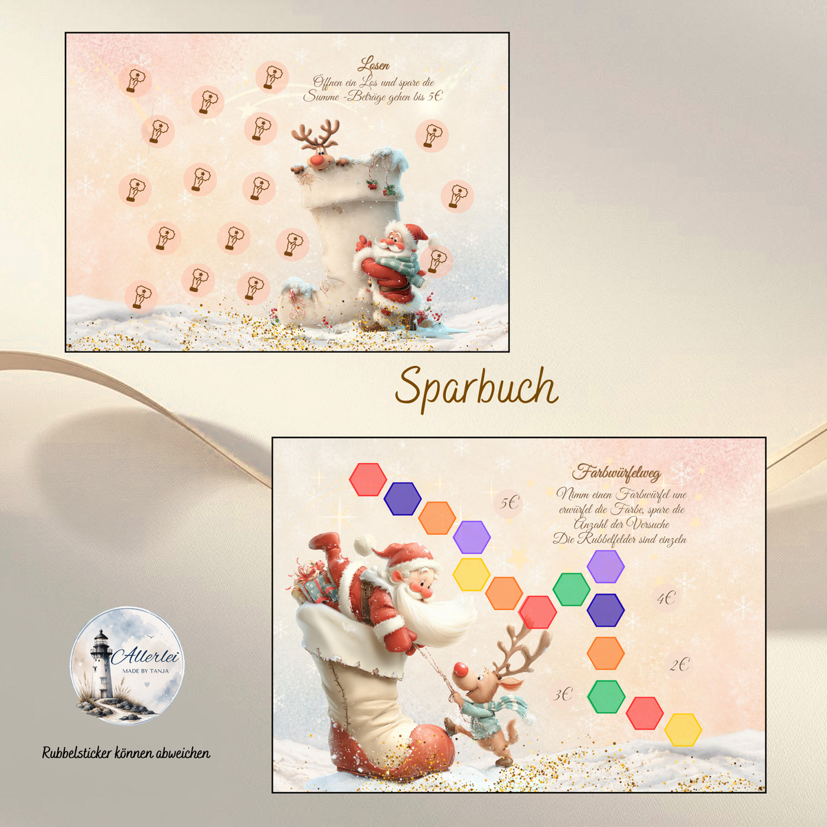Santa und seine Helfer – weihnachtliche Sparbuch