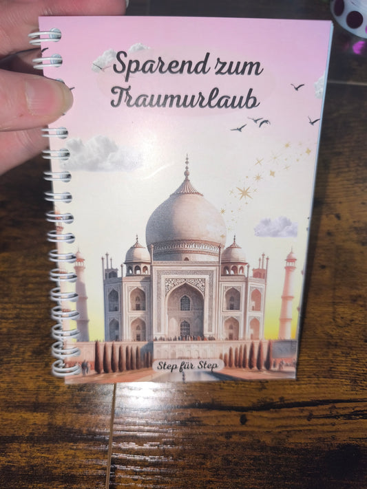 ✈️ Sparbuch A6 „Sparend zum Traumurlaub“ – Step by Step dem Urlaub näher 🌴