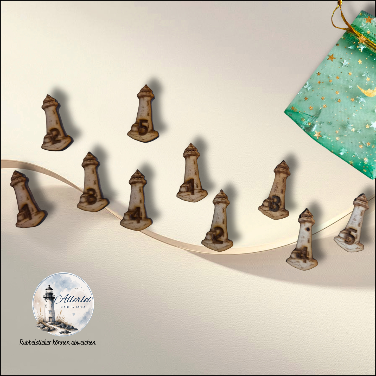 Lasergravierte Holzlose – 10er Set